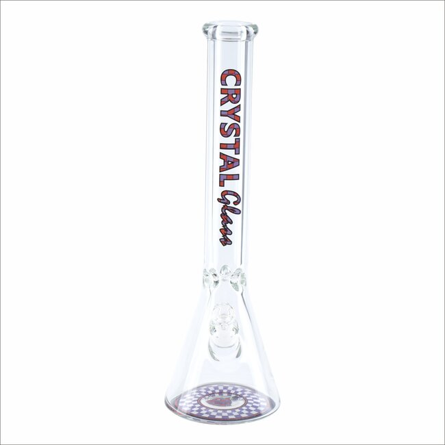CRYSTAL GLASS 18'' MATCHING DOWNSTEM BEAKER BONG C1628