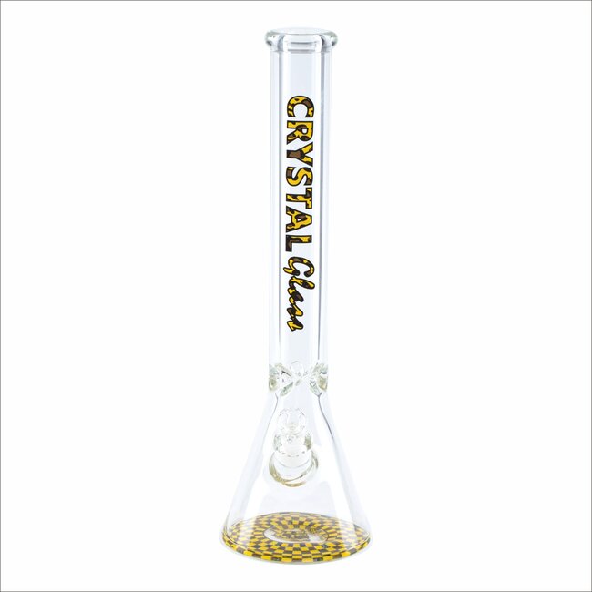 CRYSTAL GLASS 18'' MATCHING DOWNSTEM BEAKER BONG C1628