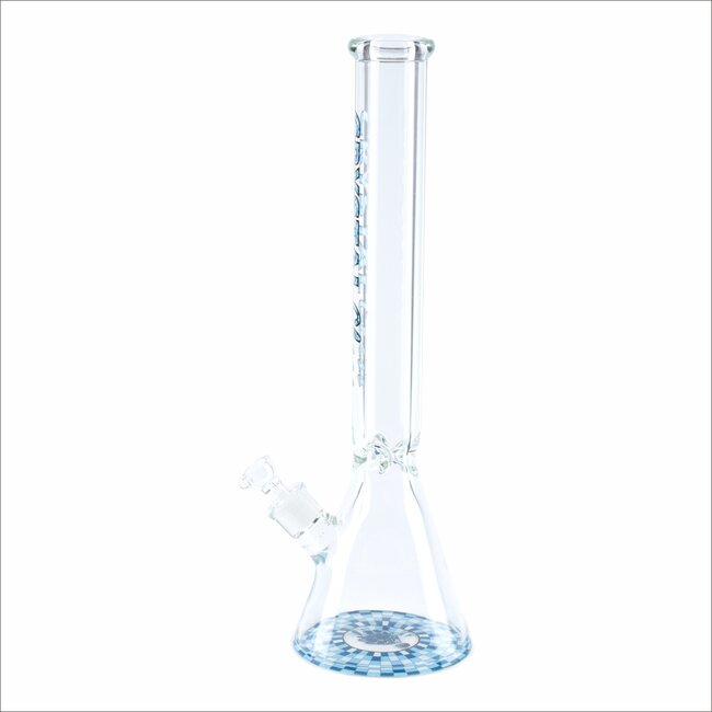 CRYSTAL GLASS 18'' MATCHING DOWNSTEM BEAKER BONG C1628