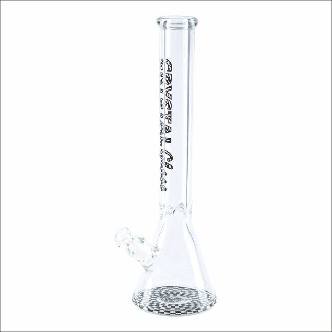 CRYSTAL GLASS 18'' MATCHING DOWNSTEM BEAKER BONG C1628