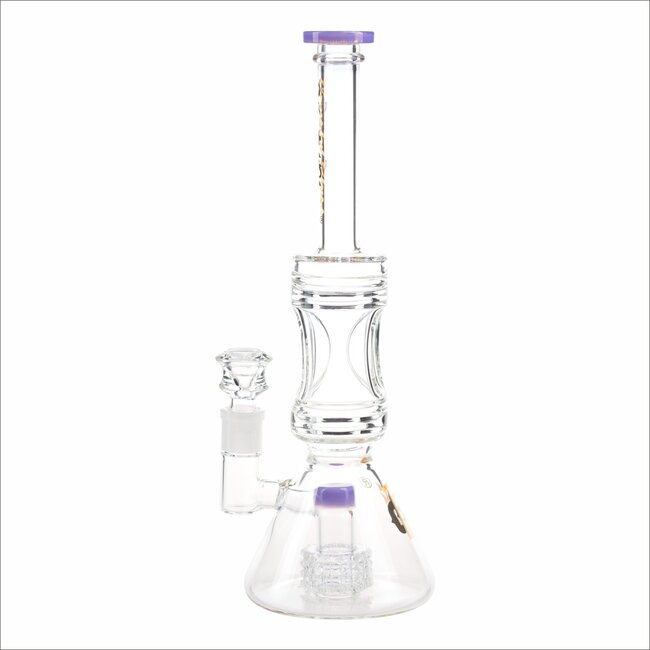 CRYSTAL GLASS 12'' 5MM BEAKER BASE WATER PIPE W/ MATRIX PERC C2117