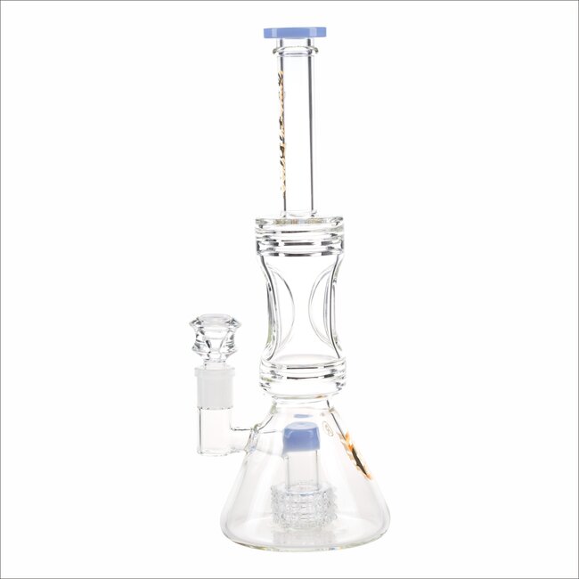 CRYSTAL GLASS 12'' 5MM BEAKER BASE WATER PIPE W/ MATRIX PERC C2117