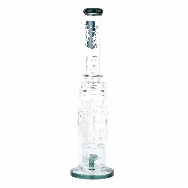 KAPOW 19'' ICE PINCH TRIPLE HONEYCOMB CHAMBER PERC RECYCLER WATER PIPE C1563