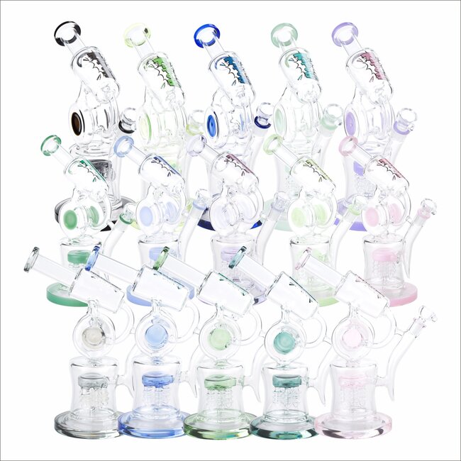 KAPOW 11'' GOURD PERCOLATOR THREE CHAMBER GLASS BONG C1565 KAPOW 11'' GOURD PERCOLATOR THREE CHAMBER GLASS BONG C1565