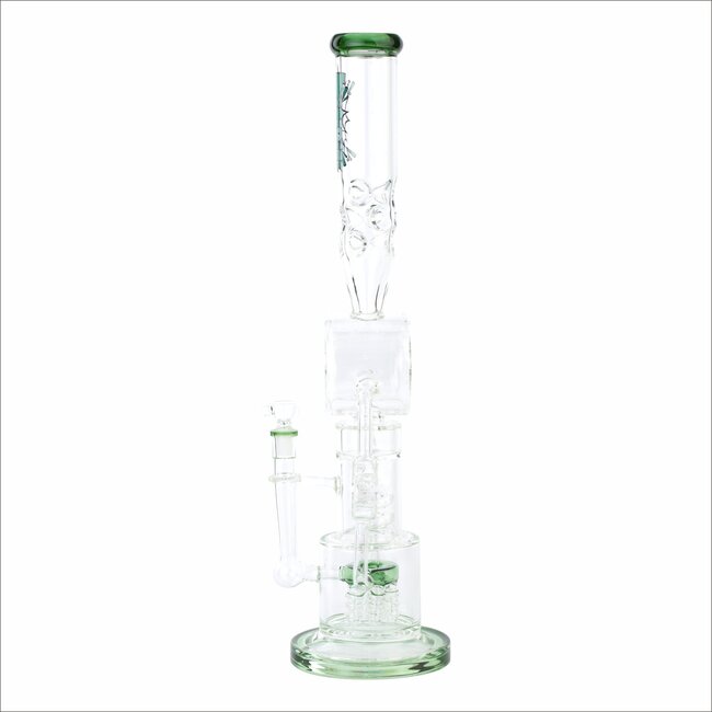 KAPOW 21'' MULTI PERC DOUBLE DONUT RECYCLER WATER PIPE C1568