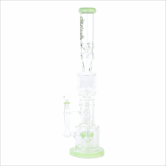 KAPOW 21'' MULTI PERC DOUBLE DONUT RECYCLER WATER PIPE C1568