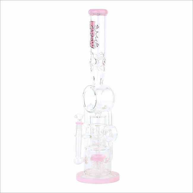 KAPOW 21'' MULTI PERC DOUBLE DONUT RECYCLER WATER PIPE C1568