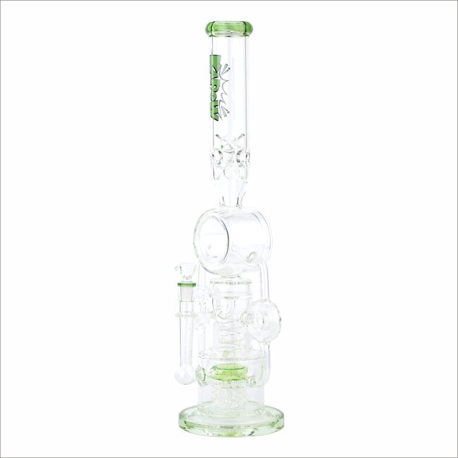 KAPOW 21'' MULTI PERC DOUBLE DONUT RECYCLER WATER PIPE C1568