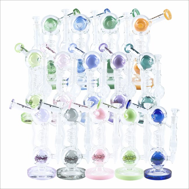 KAPOW 10'' DOUBLE BALL CHAMBER RECYCLER WATER PIPE-C1627