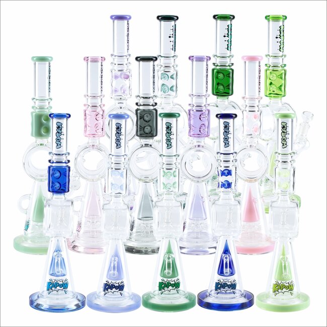 KAPOW 18'' RECYCLER TRIANGLE  PERC BONG C1610 KAPOW 18'' RECYCLER TRIANGLE  PERC BONG C1610