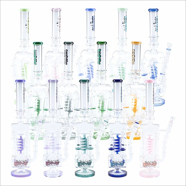 KAPOW 20'' QUAD HONEYCOMB & SPIRAL MULTI PERC RECYCLER WATER PIPE C1607