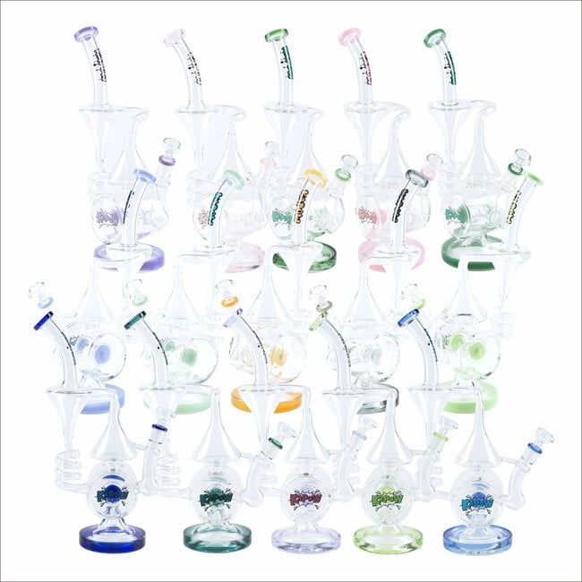 KAPOW 13'' UNIQUE COOL PERC RECYCLER THICK BONG C1621