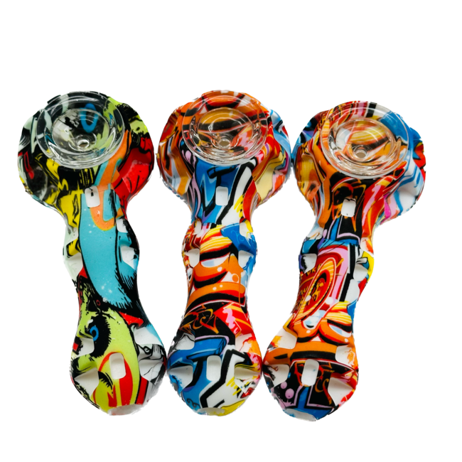 KAPOW KAPOW SPOON MIX COLOUR SILICONE PIPE-S29-2