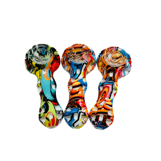 KAPOW KAPOW SPOON MIX COLOUR SILICONE PIPE-S29-2