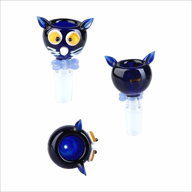 KAPOW 14MM CUTE CAT SHAPE GLASS BOWL CC462-14