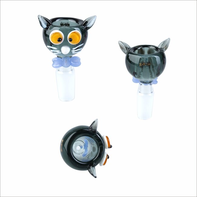 KAPOW 14MM CUTE CAT SHAPE GLASS BOWL CC462-14