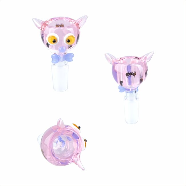 KAPOW 14MM CUTE CAT SHAPE GLASS BOWL CC462-14