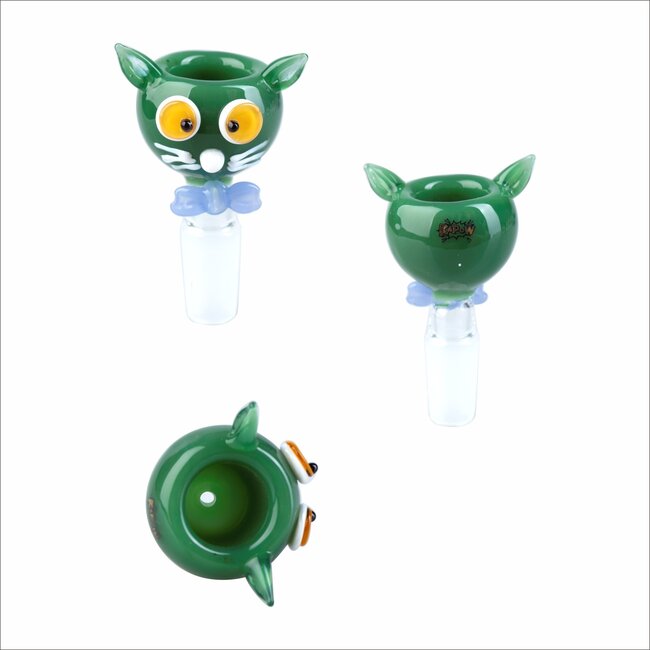 KAPOW 14MM CUTE CAT SHAPE GLASS BOWL CC462-14