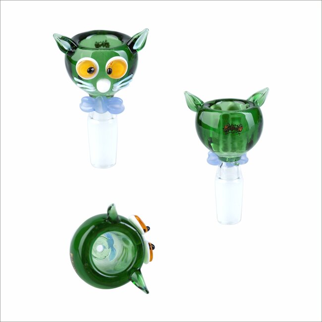 KAPOW 14MM CUTE CAT SHAPE GLASS BOWL CC462-14