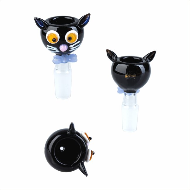 KAPOW 14MM CUTE CAT SHAPE GLASS BOWL CC462-14