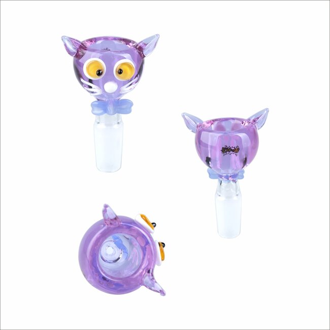 KAPOW 14MM CUTE CAT SHAPE GLASS BOWL CC462-14