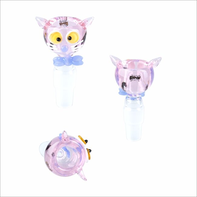 KAPOW 14/18MM CUTE CAT GLASS BOWL-CC462-2 IN 1