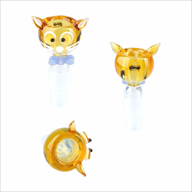 KAPOW 14/18MM CUTE CAT GLASS BOWL-CC462-2 IN 1
