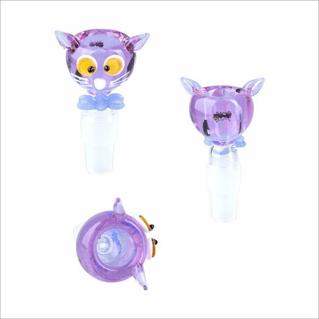 KAPOW 14/18MM CUTE CAT GLASS BOWL-CC462-2 IN 1