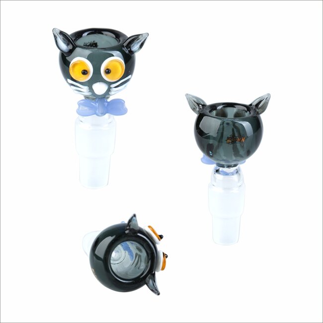 KAPOW 14/18MM CUTE CAT GLASS BOWL-CC462-2 IN 1