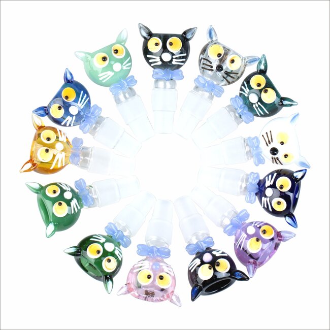 KAPOW 14/18MM CUTE CAT GLASS BOWL-CC462-2 IN 1