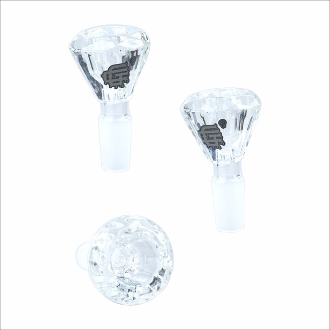 CRYSTAL GLASS 14MM DIAMOND GLASS BOWL CC404