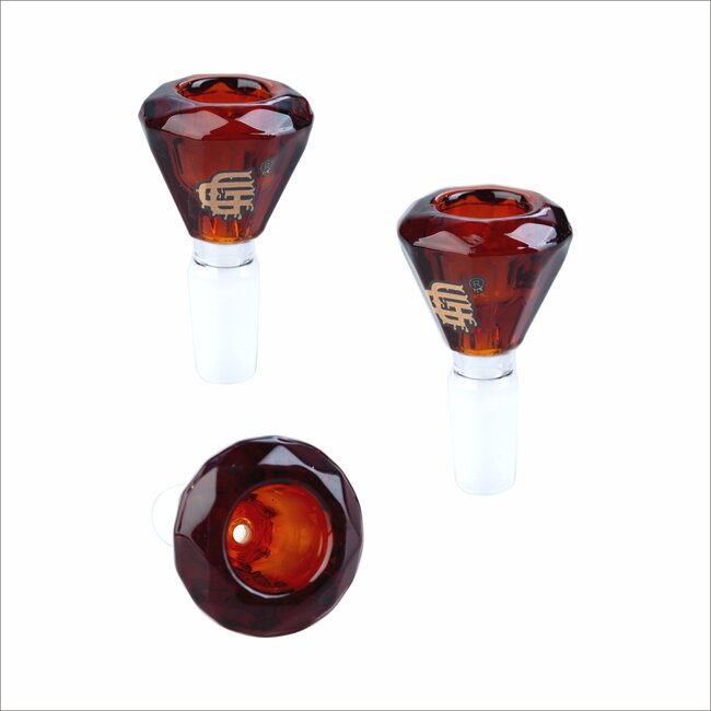 CRYSTAL GLASS 14MM DIAMOND GLASS BOWL CC404