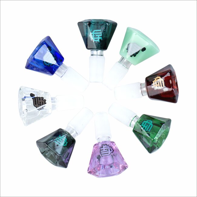 CRYSTAL GLASS CRYSTAL CUTTING SHAPE GLASS BOWL 14MM MALE CC408