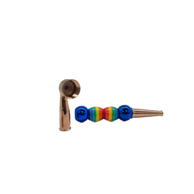 COLOURFUL PORTABLE BEAD METAL PIPE-YD153