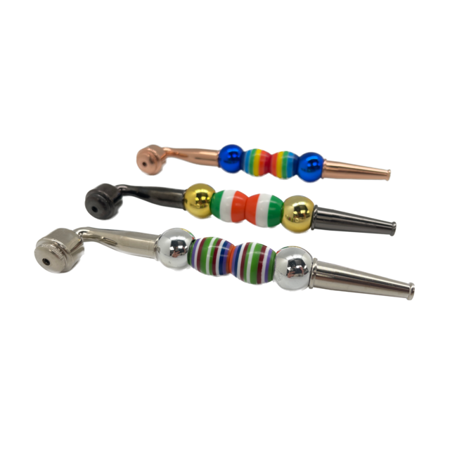 COLOURFUL PORTABLE BEAD METAL PIPE-YD153