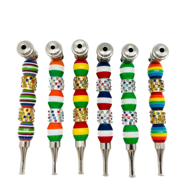 FIVE BEAD THREAD METAL PIPE-YD148
