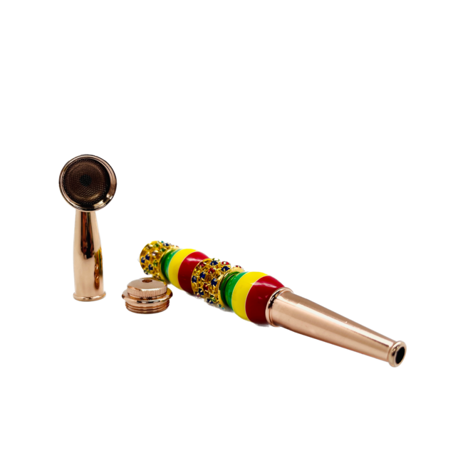 DOUBLE STONE DOUBLE BEAD METAL PIPE-YD147