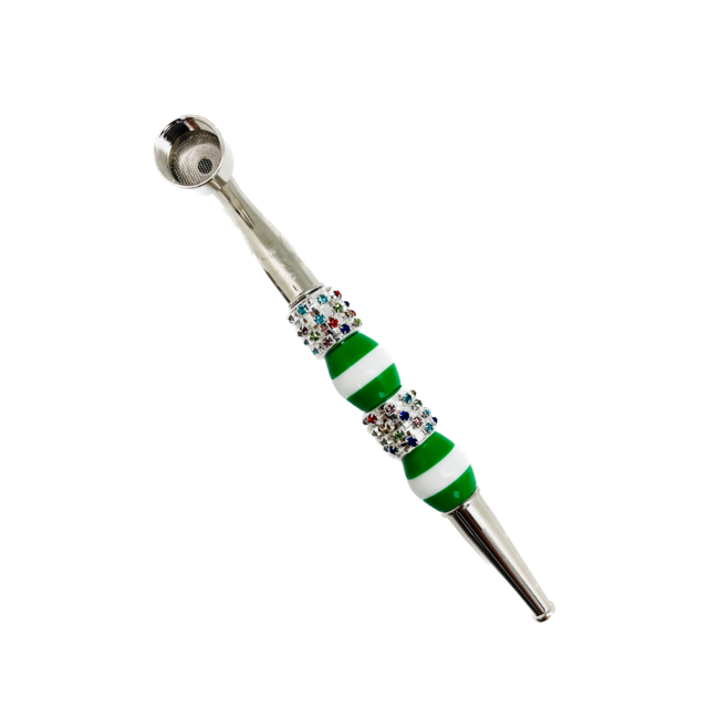 DOUBLE STONE DOUBLE BEAD METAL PIPE-YD147