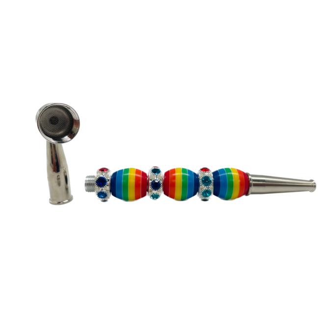 THREE RING STONE METAL PIPE-YD146