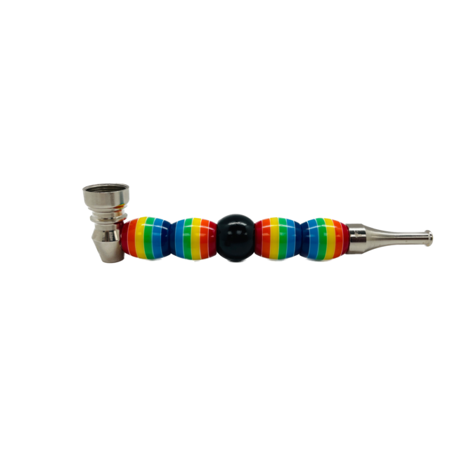 RAINBOW COLOURED BEADED METAL PIPE-YD142