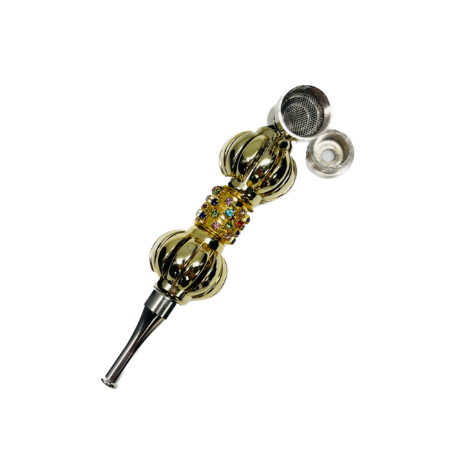 DOUBLE PUMPKIN WITH STONE SHORT  METAL PIPE-YD076