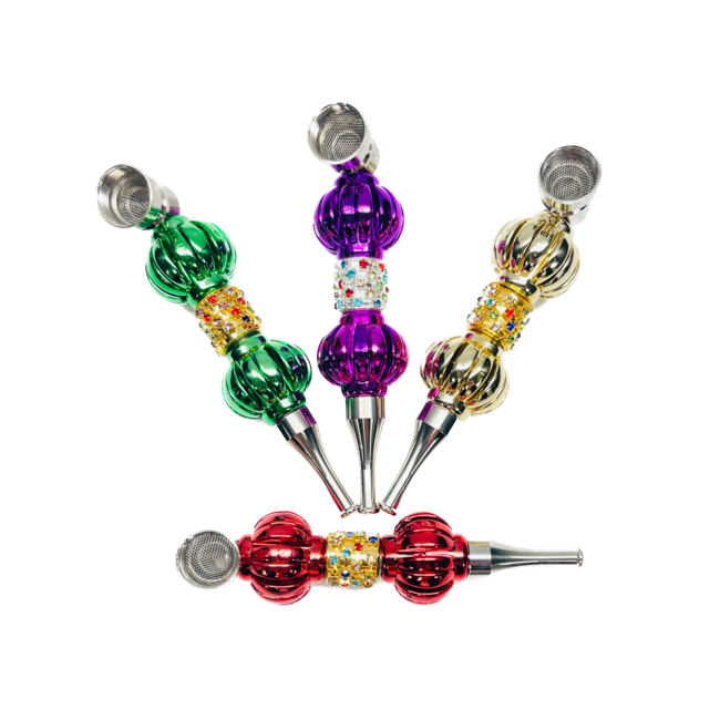DOUBLE PUMPKIN WITH STONE SHORT  METAL PIPE-YD076