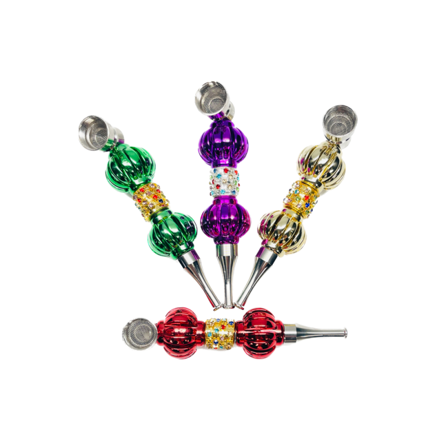 DOUBLE PUMPKIN WITH STONE SHORT  METAL PIPE-YD076