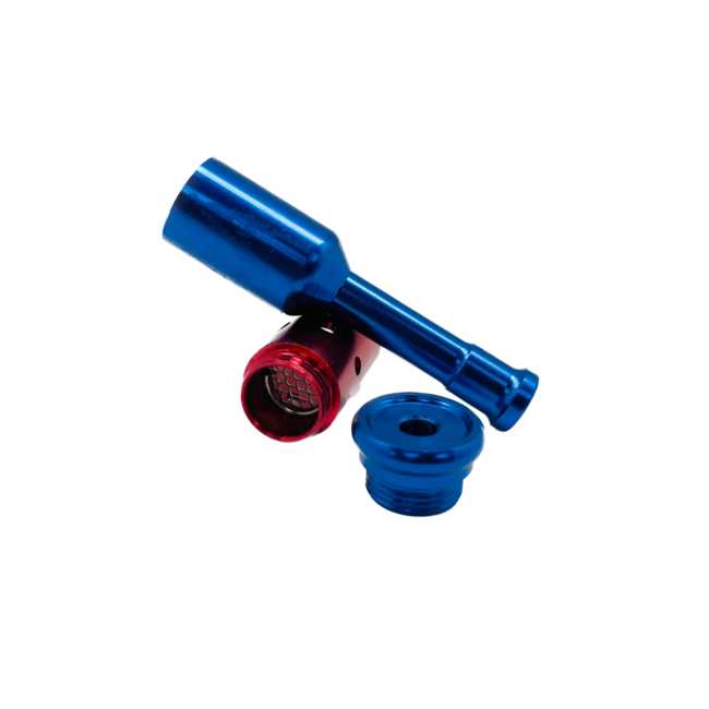 BLUE  WINE BOTTLE METAL PIPE-YD191