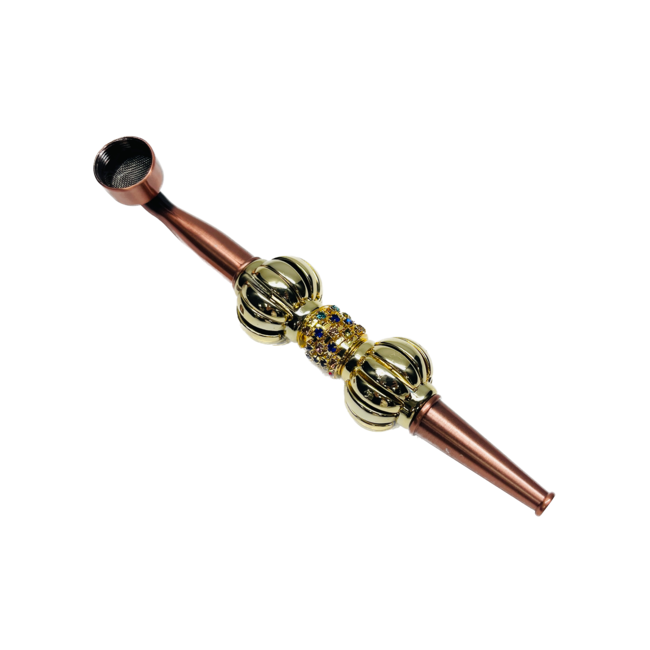 DOUBLE PUMPKIN WITH STONE LONG METAL PIPE-YD075