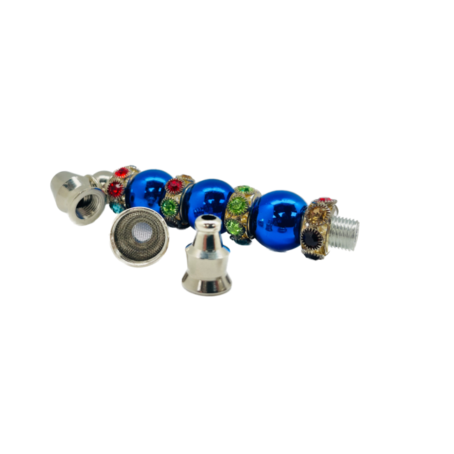 BLUE ENAMEL GEM METAL PIPE-YD071