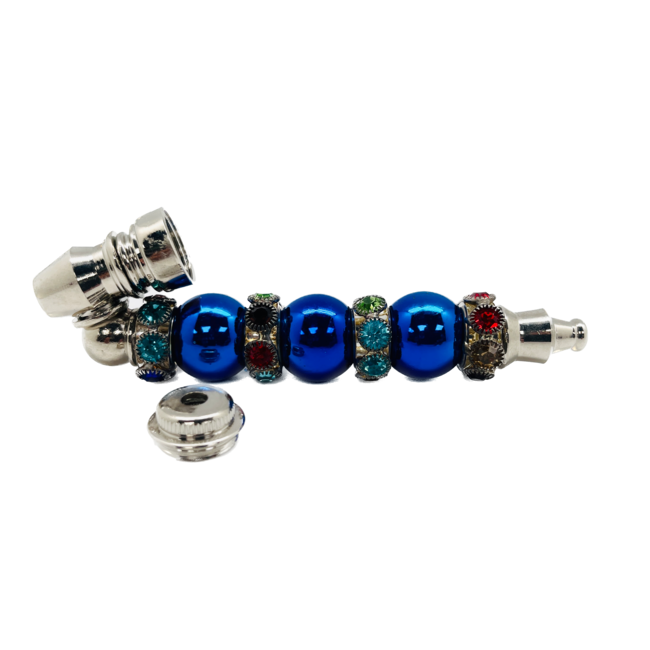 BLUE ENAMEL GEM METAL PIPE-YD071