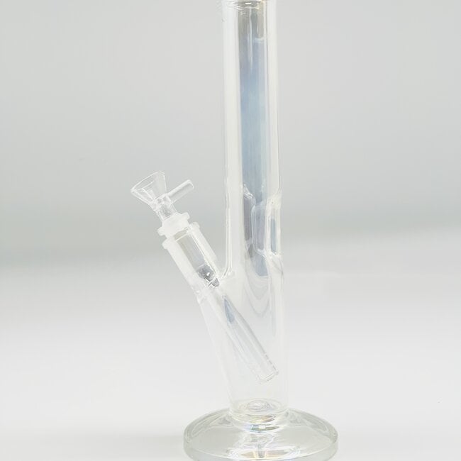 12" METALLIC STRAIGHTS CLEAR  BONG-C1