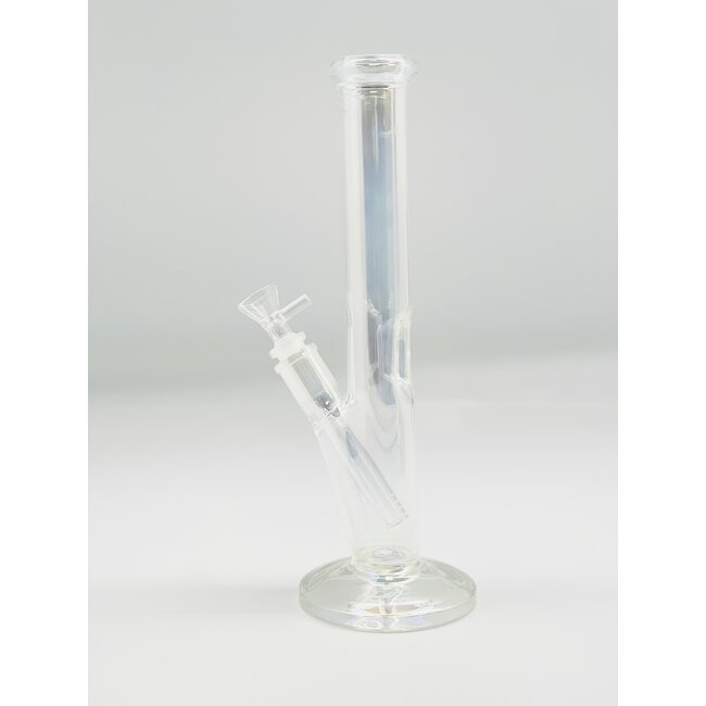 12" METALLIC STRAIGHTS CLEAR  BONG-C1