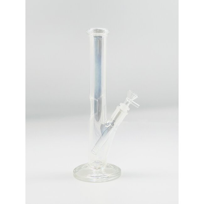 12" METALLIC STRAIGHTS CLEAR  BONG-C1